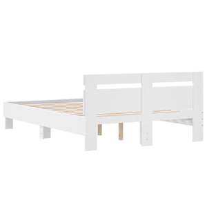 Rám postele s čelem bílý 135 x 190 cm kompozitní dřevo - obrázek 7