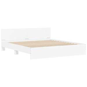 Rám postele s čelem bílý 200 x 200 cm - obrázek 4