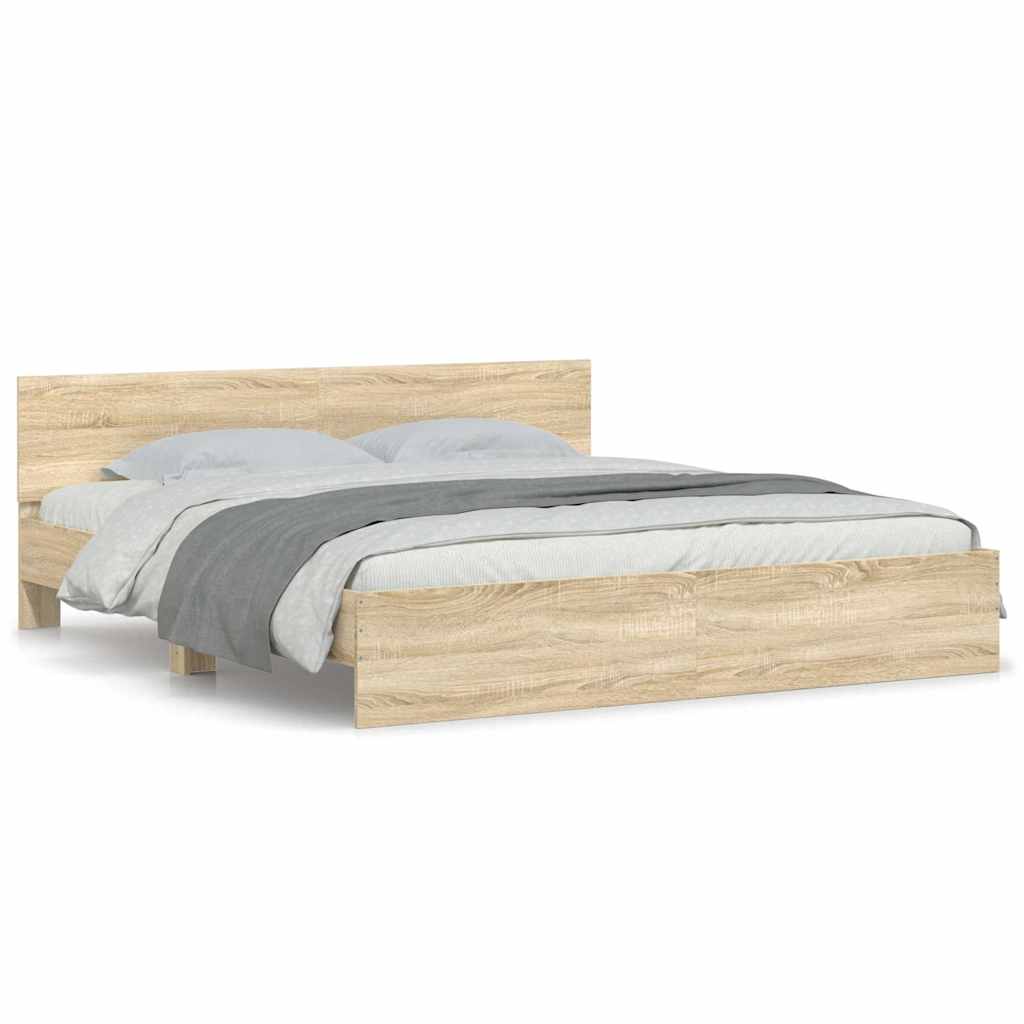 Thumbnail - vidaXL Bettgestell mit Kopfteil Sonoma-Eiche 180x200 cm