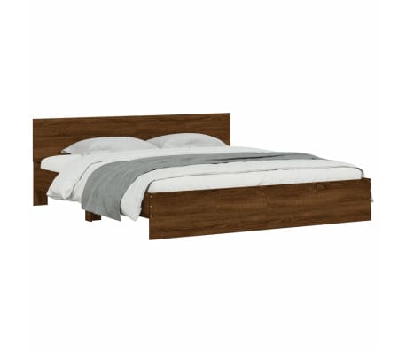 vidaXL Cadre de lit sans matelas ch&ecirc;ne marron 180x200 cm