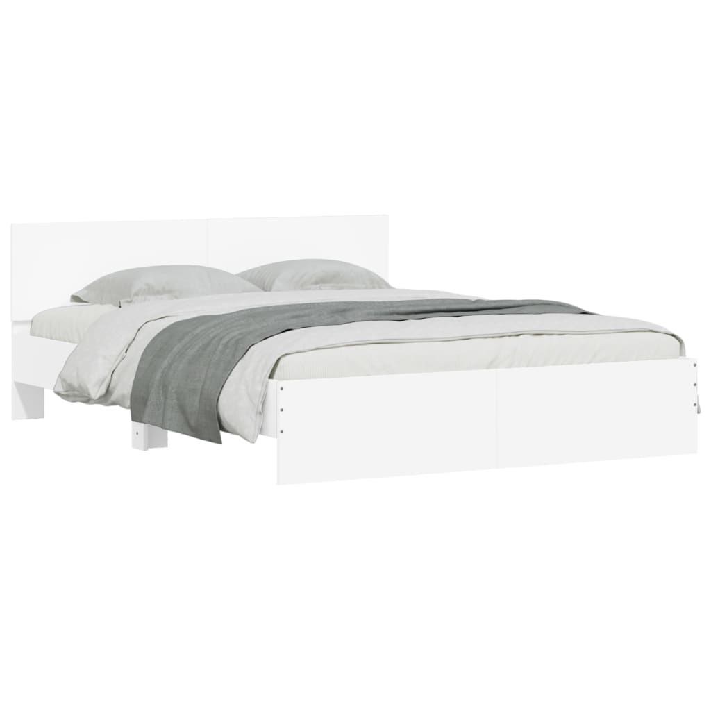 vidaXL Bedframe met hoofdeinde wit 140x200 cm afbeelding
