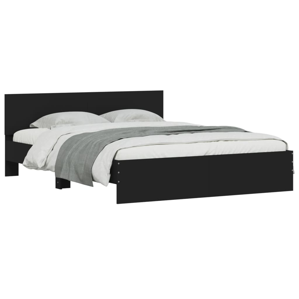 vidaXL Bedframe met hoofdeinde zwart 140x200 cm afbeelding