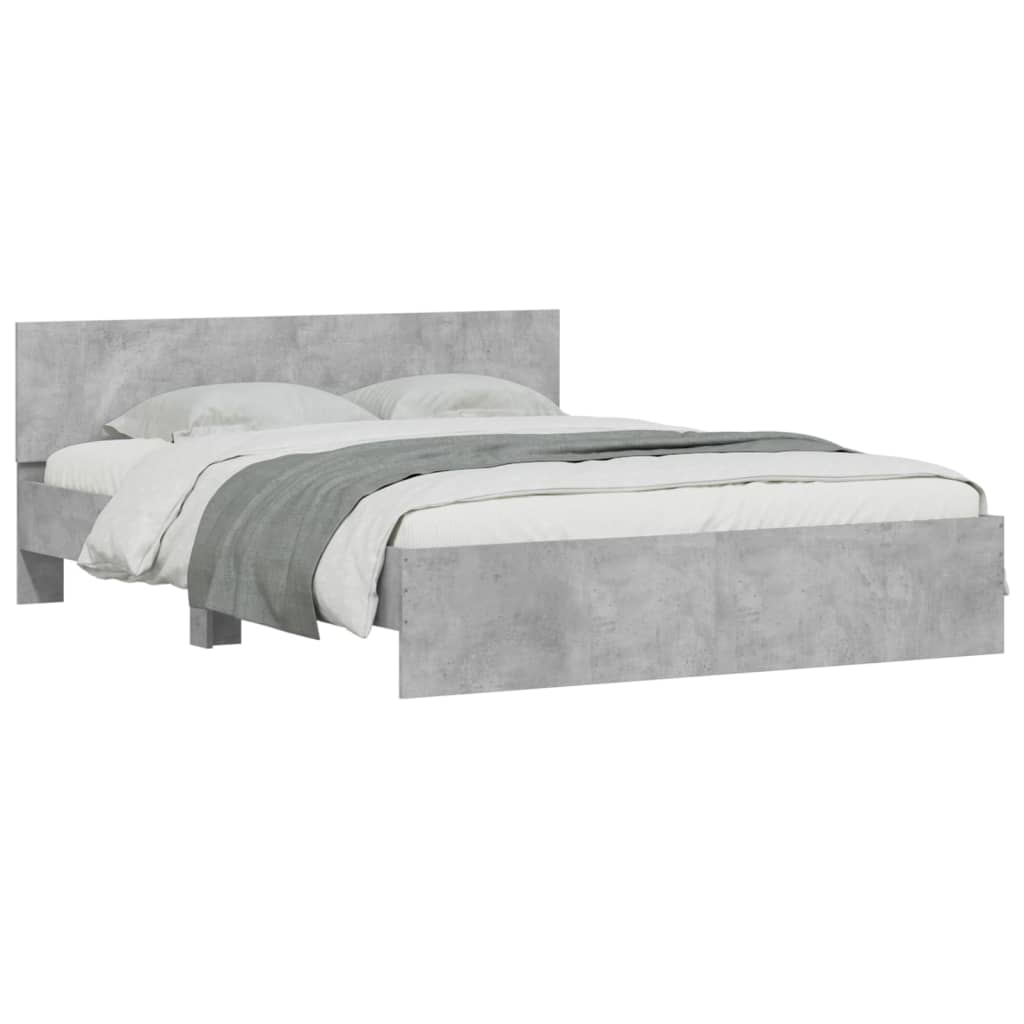 vidaXL Bedframe met hoofdeinde betongrijs 140x200 cm afbeelding