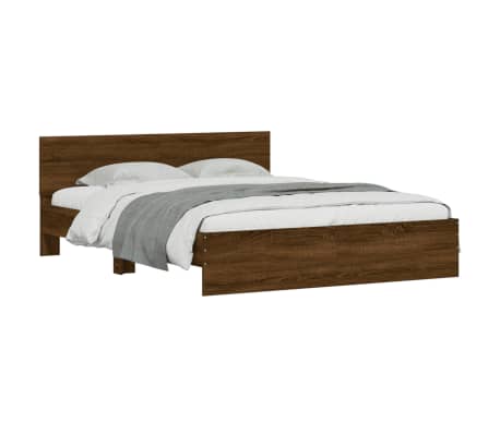 vidaXL Cadre de lit sans matelas ch&ecirc;ne marron 140x200 cm