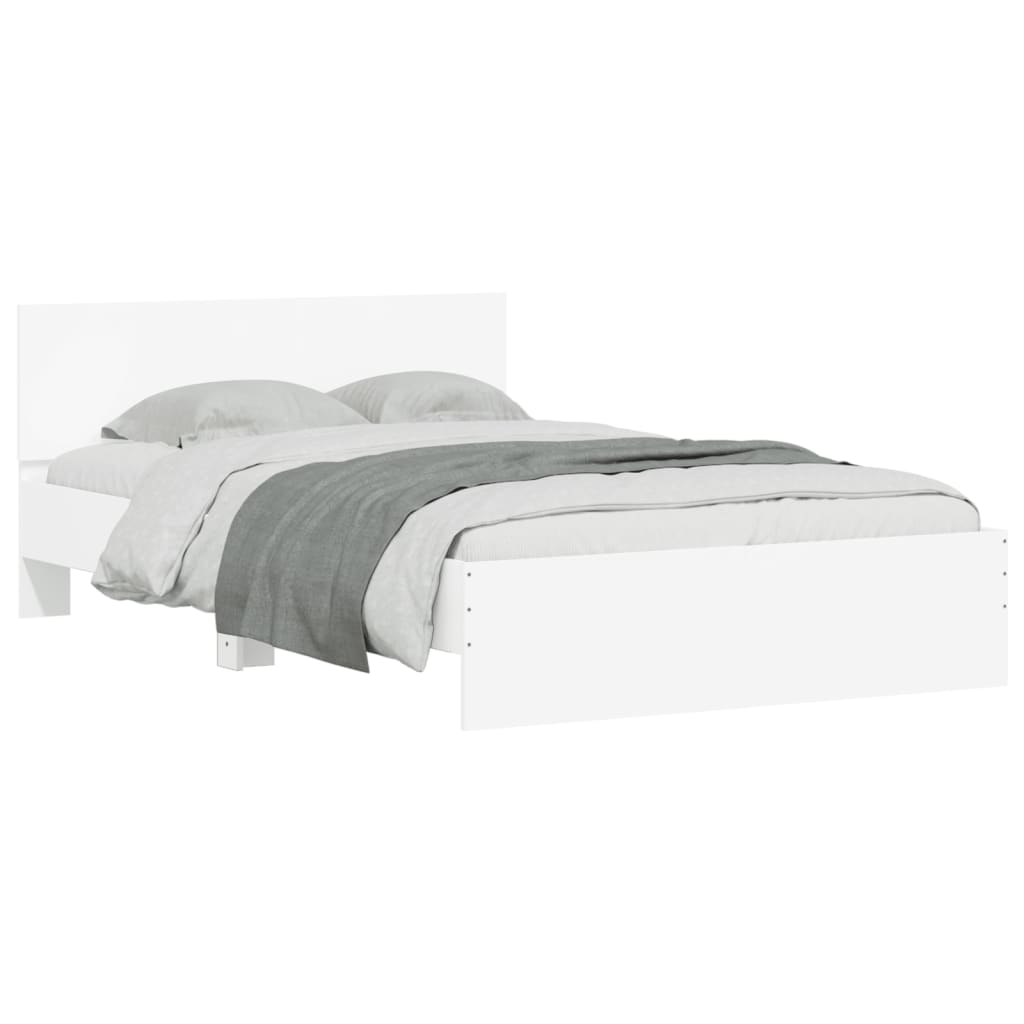 vidaXL Bedframe met hoofdeinde wit 120x200 cm afbeelding