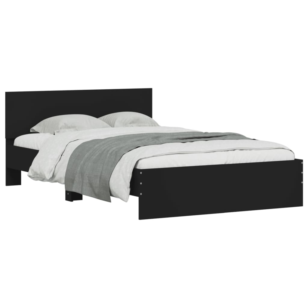vidaXL Bedframe met hoofdeinde zwart 120x200 cm afbeelding