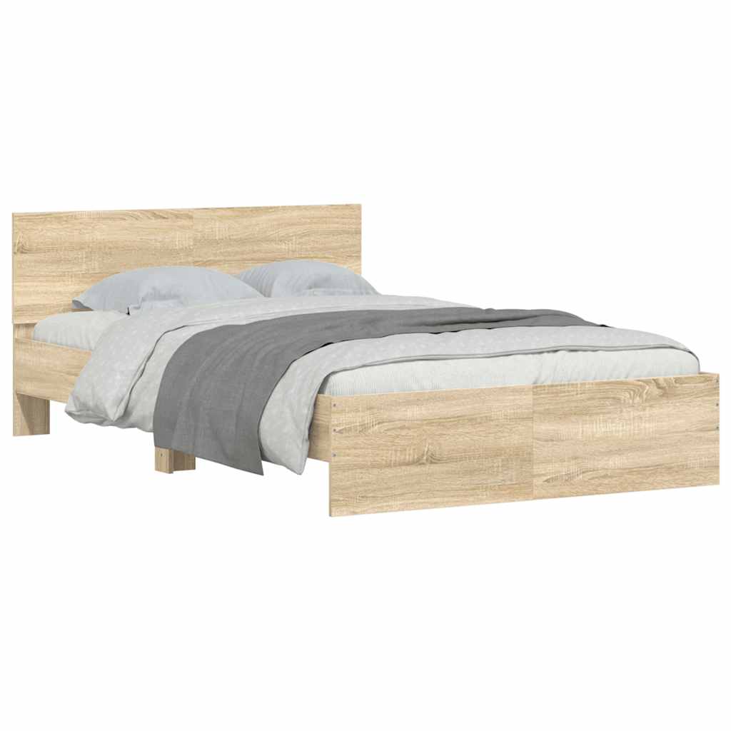 vidaXL Bedframe met hoofdeinde sonoma eikenkleurig 120x190 cm afbeelding