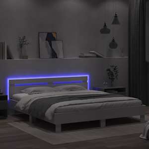 Rám postele s čelem a LED osvětlením bílý 180 x 200 cm - obrázek 4