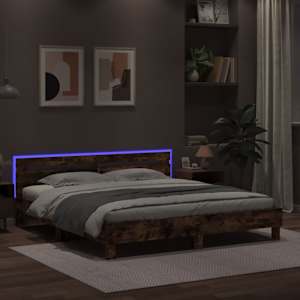 Rám postele s čelem a LED osvětlením kouřový dub 180 x 200 cm - obrázek 4