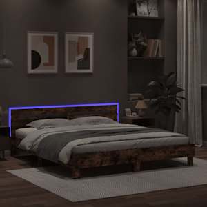 Rám postele s čelem a LED osvětlením kouřový dub 160 x 200 cm - obrázek 4