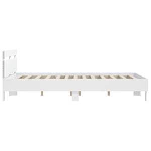 Rám postele s čelem a LED osvětlením bílý 150 x 200 cm - obrázek 8