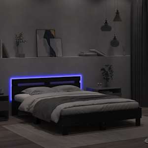 Rám postele s LED bez matrace černý 150x200 cm - obrázek 4