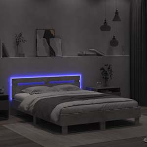 Rám postele s čelem a LED osvětlením betonově šedý 140 x 200 cm - obrázek 4