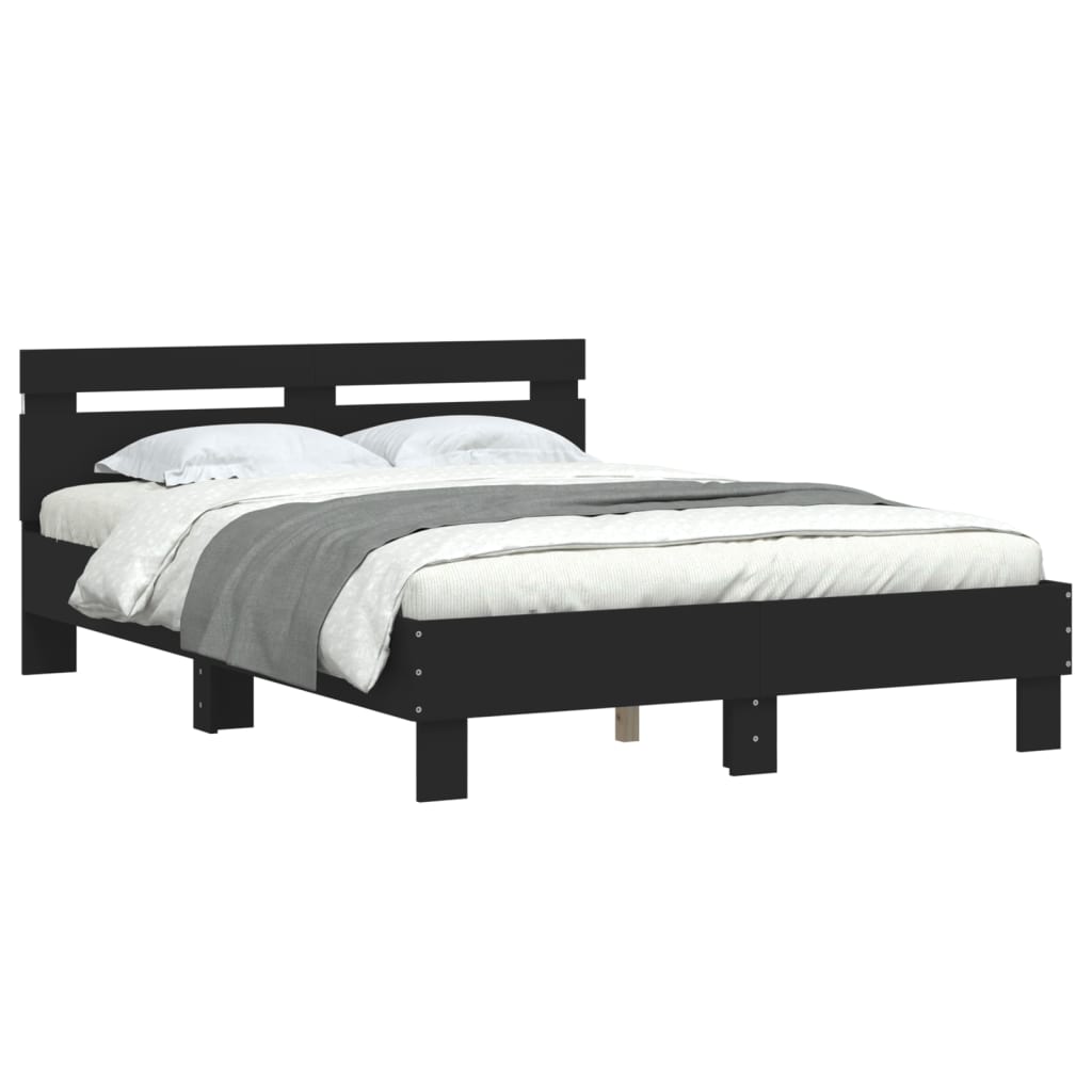 Thumbnail - vidaXL Bett mit LED-Beleuchtung ohne Matratze Schwarz 120x200 cm