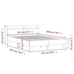 Rám postele s čelem a LED osvětlením černý 120 x 200 cm - obrázek 15