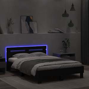 Rám postele s čelem a LED osvětlením černý 120 x 200 cm - obrázek 4