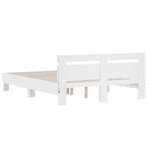 Rám postele s čelem a LED osvětlením bílý 140 x 190 cm - obrázek 9