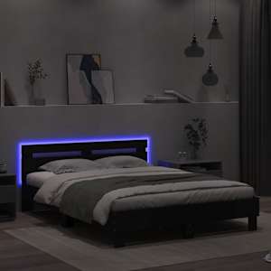 Rám postele s čelem a LED osvětlením černý 140 x 190 cm - obrázek 4