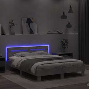 Rám postele s čelem a LED osvětlením betonově šedý 140 x 190 cm - obrázek 4