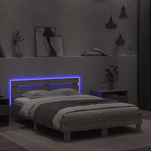 Rám postele s čelem a LED osvětlením šedý sonoma 135 x 190 cm - obrázek 4