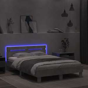 Rám postele s čelem a LED osvětlením betonově šedý 120 x 190 cm - obrázek 4