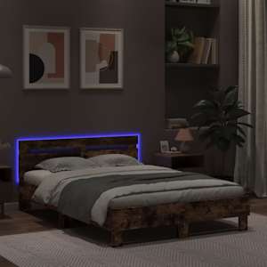 Rám postele s čelem a LED osvětlením kouřový dub 120 x 190 cm - obrázek 4
