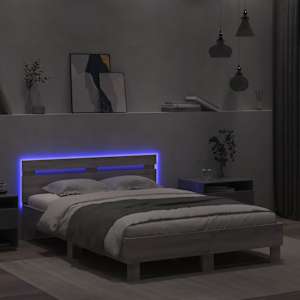 Rám postele s čelem a LED osvětlením šedý sonoma 120 x 190 cm - obrázek 4