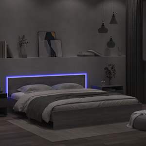 Rám postele s čelem a LED osvětlením šedý sonoma 200 x 200 cm - obrázek 4