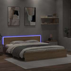Rám postele s čelem a LED osvětlením dub sonoma 180 x 200 cm - obrázek 4