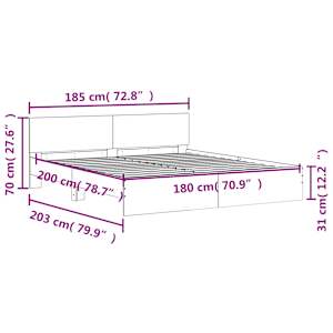 Rám postele s čelem a LED osvětlením betonově šedý 180 x 200 cm - obrázek 15