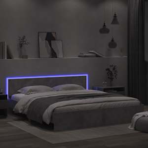 Rám postele s čelem a LED osvětlením betonově šedý 180 x 200 cm - obrázek 4