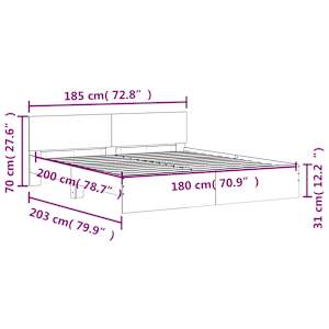 Rám postele s čelem a LED osvětlením kouřový dub 180 x 200 cm - obrázek 15