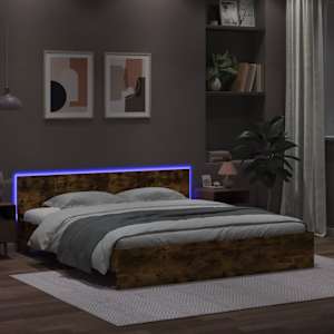Rám postele s čelem a LED osvětlením kouřový dub 180 x 200 cm - obrázek 4