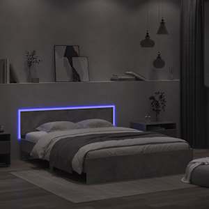 Rám postele s čelem a LED osvětlením betonově šedý 160 x 200 cm - obrázek 4