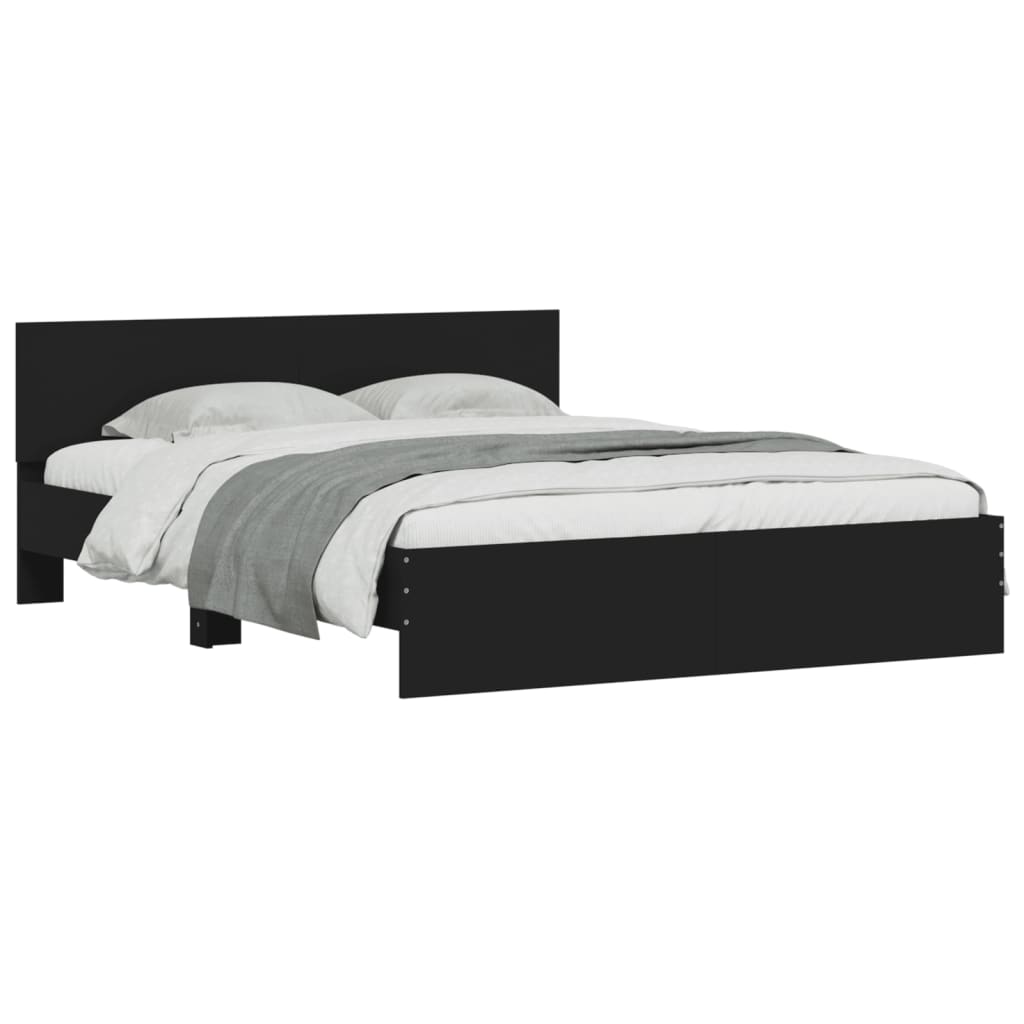 vidaXL Bedframe met LED zonder matras 150x200 cm zwart afbeelding