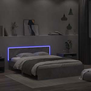 Rám postele s čelem a LED osvětlením betonově šedý 150 x 200 cm - obrázek 3