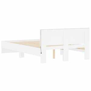 Rám postele s čelem a LED osvětlením bílý 140 x 190 cm - obrázek 9