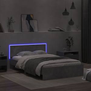 Rám postele s čelem a LED osvětlením betonově šedý 140 x 190 cm - obrázek 3
