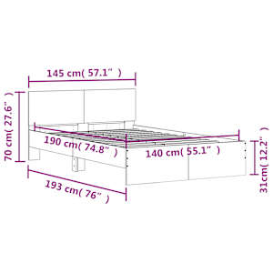 Rám postele s čelem a LED osvětlením šedý sonoma 140 x 190 cm - obrázek 15