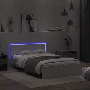 Rám postele s čelem a LED osvětlením bílý 135 x 190 cm - obrázek 4