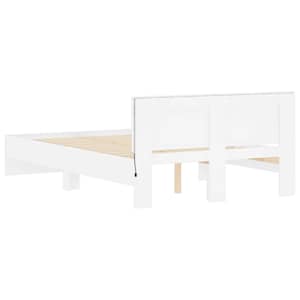 Rám postele s čelem a LED osvětlením bílý 135 x 190 cm - obrázek 9