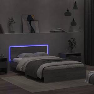 Rám postele s čelem a LED osvětlením šedý sonoma 135 x 190 cm - obrázek 3