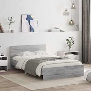 Rám postele s čelem a LED osvětlením šedý sonoma 135 x 190 cm - obrázek 4