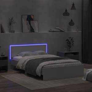 Rám postele s čelem a LED osvětlením bílý 120 x 190 cm - obrázek 3