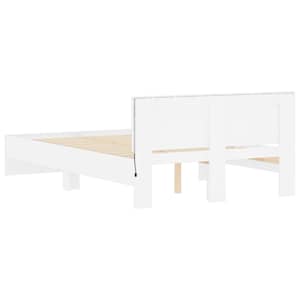 Rám postele s čelem a LED osvětlením bílý 120 x 190 cm - obrázek 9