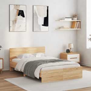 Rám postele s čelem a LED osvětlením dub sonoma 120 x 190 cm - obrázek 4