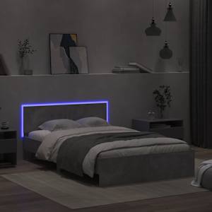 Rám postele s čelem a LED osvětlením betonově šedý 120 x 190 cm - obrázek 3