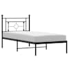 vidaXL metallist voodiraam peatsiga, must, 90x200 cm