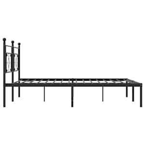 Kovový rám postele s čelem černý 200 x 200 cm - obrázek 6