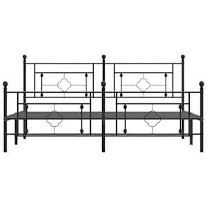 Kovový rám postele bez matrace s nožním čelem černý 180x200 cm - obrázek 5